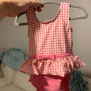 COPY - Ruffle Butts pink and white checkered bath…